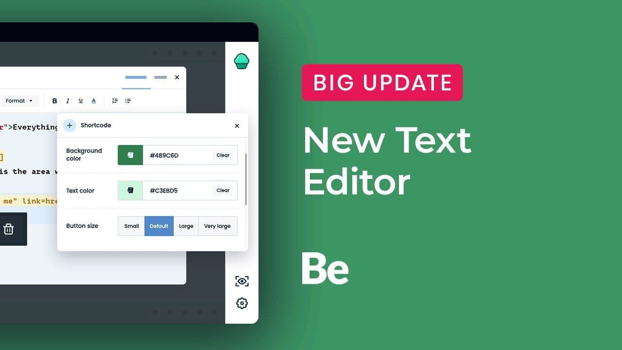 New Text Editor with Shortcode Manager