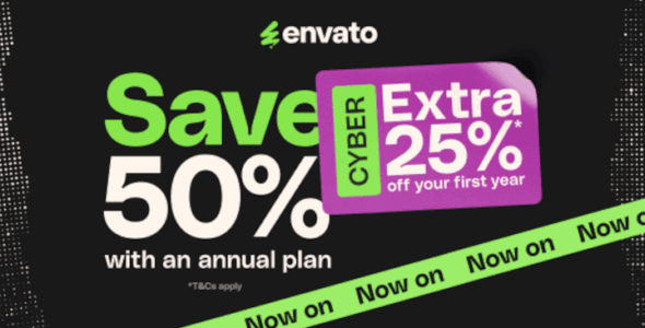 Envato Annual Plan Cyber Sale banner